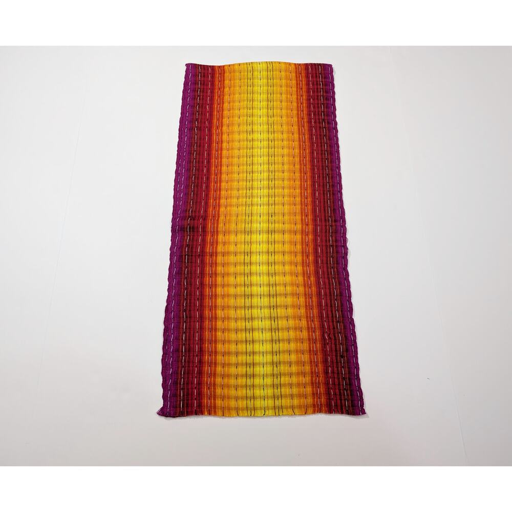 Rainbow Scarf Stripe Red Orange Yellow Purple Woven Rectangular - Picture 2 of 8